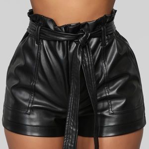 Faux Leather Shorts - Black